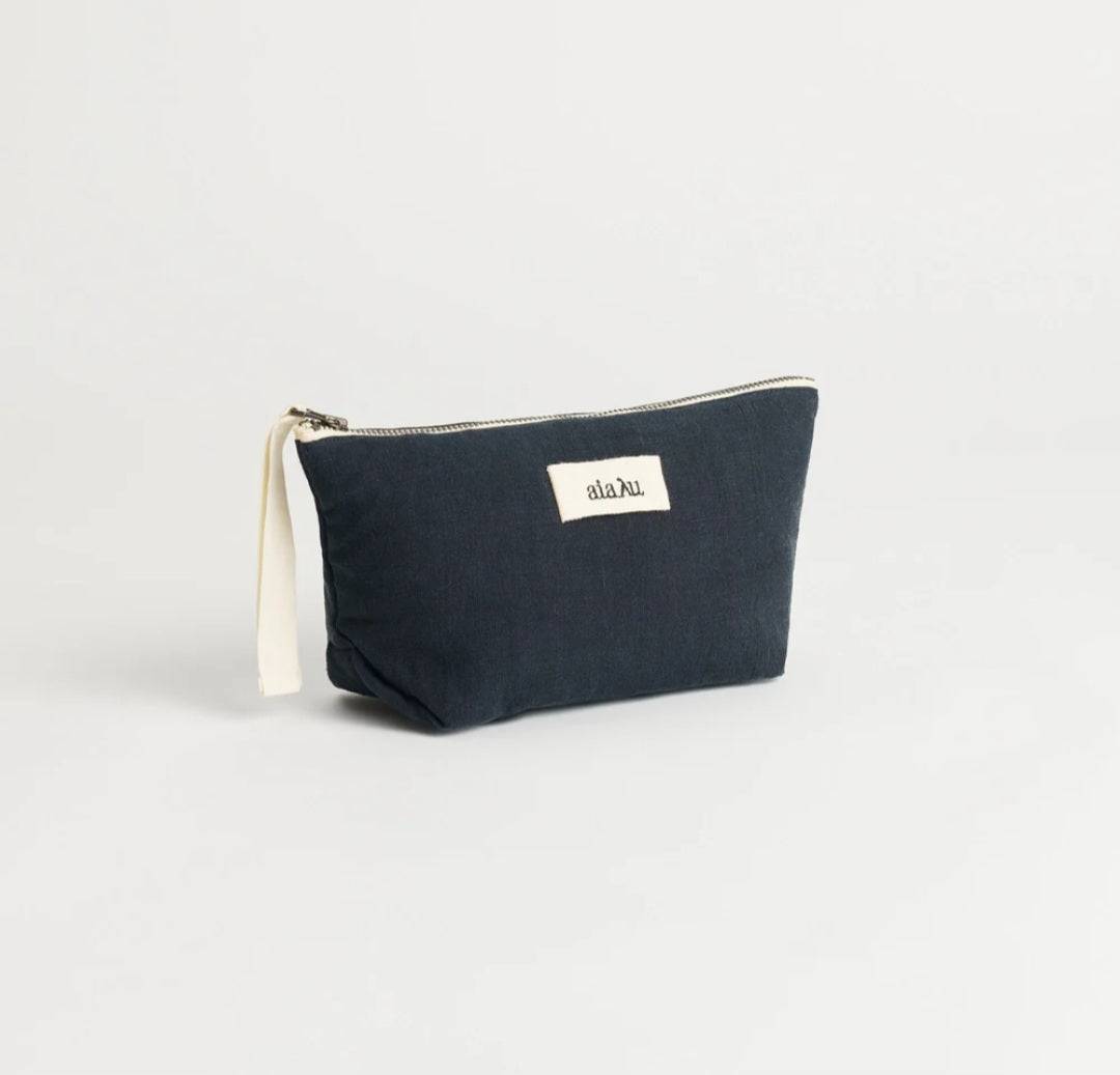 aiayu - Pouch Linen Mini, 24x11 cm., Navy
