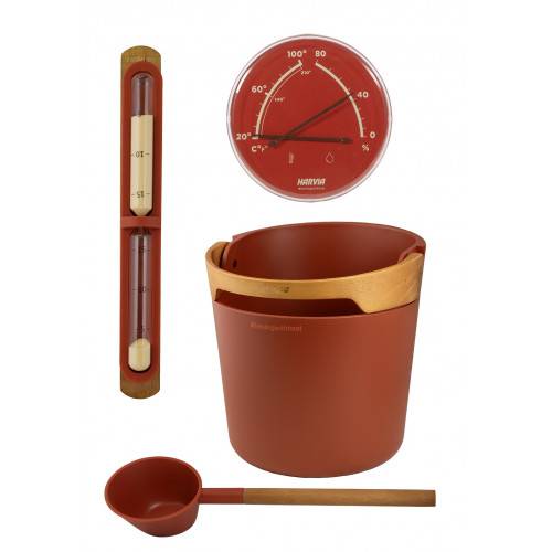 Sauna tilbehørssæt HARVIA HELMI SA010R, Terracota.