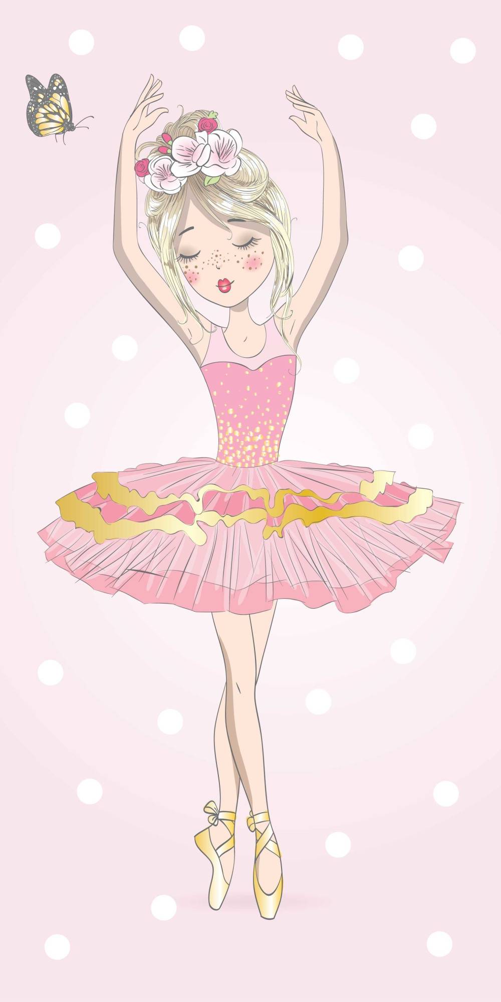 Ballet Ballerina badhandduk, strandhandduk 70x140 cm