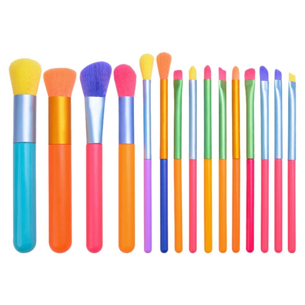 Professionelt makeupsæt, ergonomiske håndtag giver et behageligt greb, bløde, tætte fiberbørster, der er velegnede til flydende eller