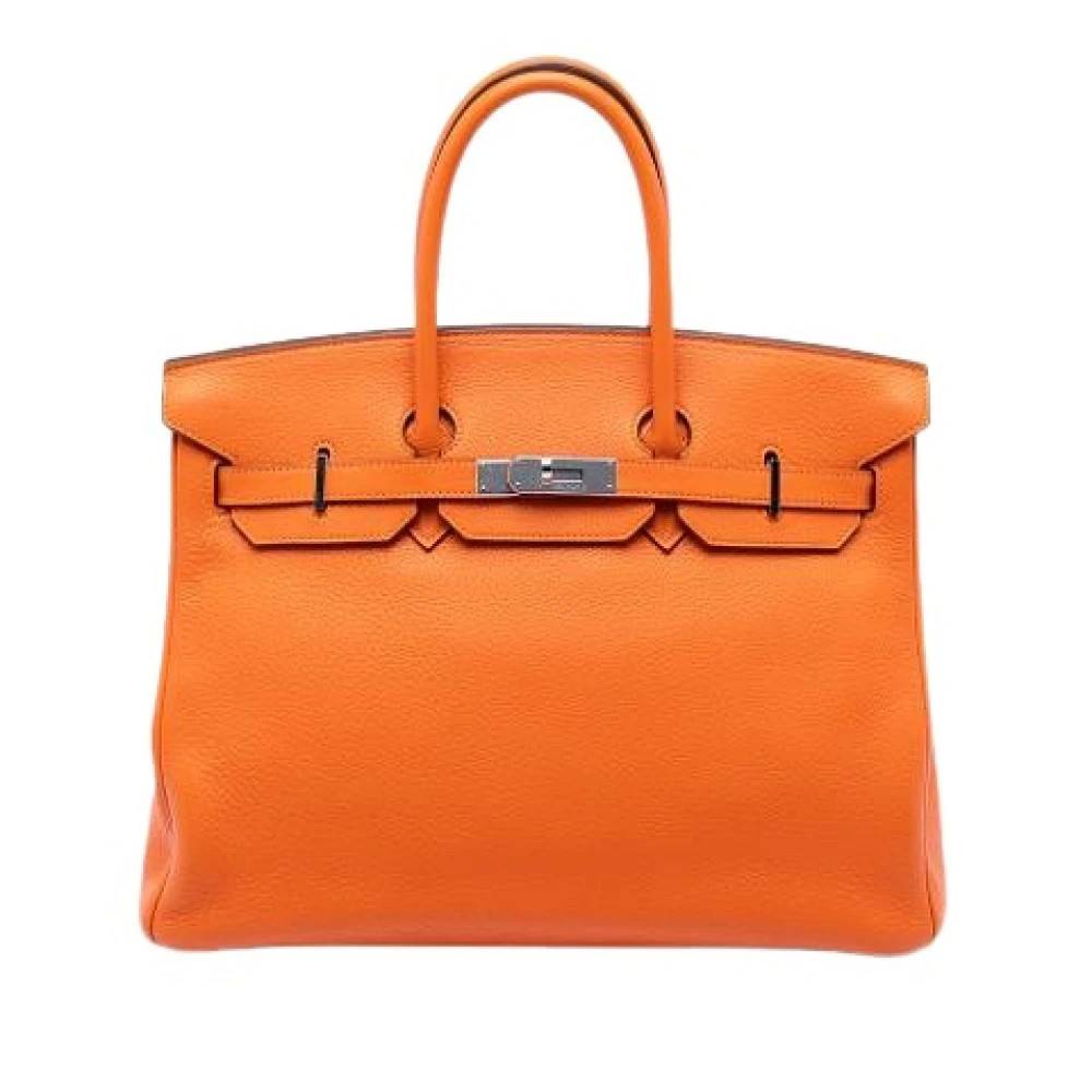 Hermès Vintage, Vintage , Dame, Orange, ONE SIZE, Læder, Pre-owned Birkin 35