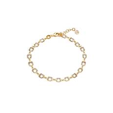 Argento Gold Square Solitaire Link Bracelet - 17cm