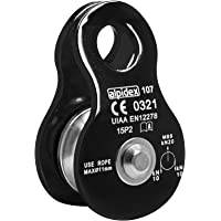 ALPIDEX Remskiva 20 kN | Mobil Remskiva | Remskiveblock | Standard EN12278 | Linor upp till 11 mm Diameter | Kabelremskivor | Remskivor | Remhjul för Rep | Reprulle Flasktåg, Färg:black