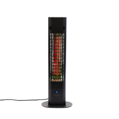 Terrassvärmare Golvmodell 1800W Fjärrkontroll Soft touch Svart HORTUS