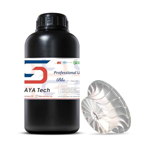 Siraya Tech Blu 3D Printer Resin Tough Clear Resin 3D-utskrift med hög seghetsupplösning Stark och exakt harts 3d-skrivare 405nm UV-härdande Rapid Resin för LCD DLP 3D-skrivare (Clear V2, 1kg)