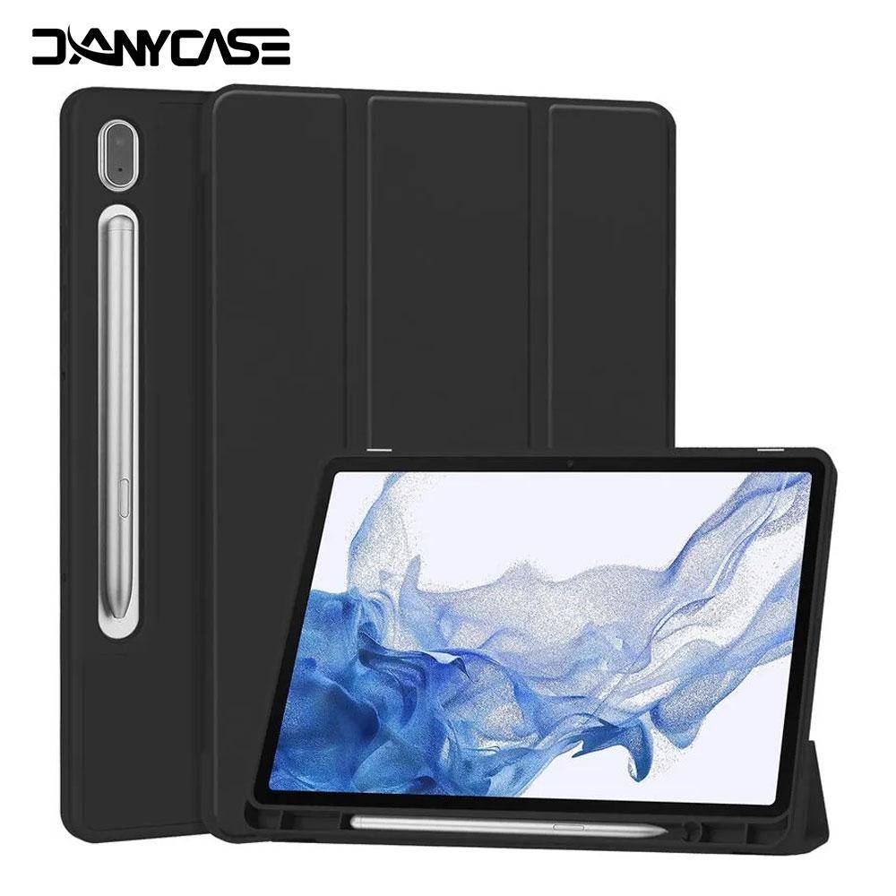 Tablettfodral för Samsung Galaxy Tab S10 S9 Plus 12,4 A9 Plus S9FE 10,9 tum S8/S7 11 tum S7+/S8+ 12,4 tum S6 Lite 10,4 tum Tablettskydd mörkgrön färg
