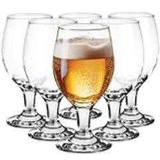 Glasmark Krosno glasset för öl 0,36 liter ölglas pokal glas för hantverk öl ölglas dryckesglas glas för cocktail cocktailglas diskmaskinssäker 6 x 360 ml