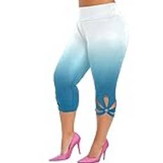 Fleecefodrade jeans dam UK sportleggings 2025 leggings för kvinnor plus size spetskant leggings jeggings hög midja stretchiga jeans skinny capribyxor dam termiska leggings, Himmelsblått, XXL