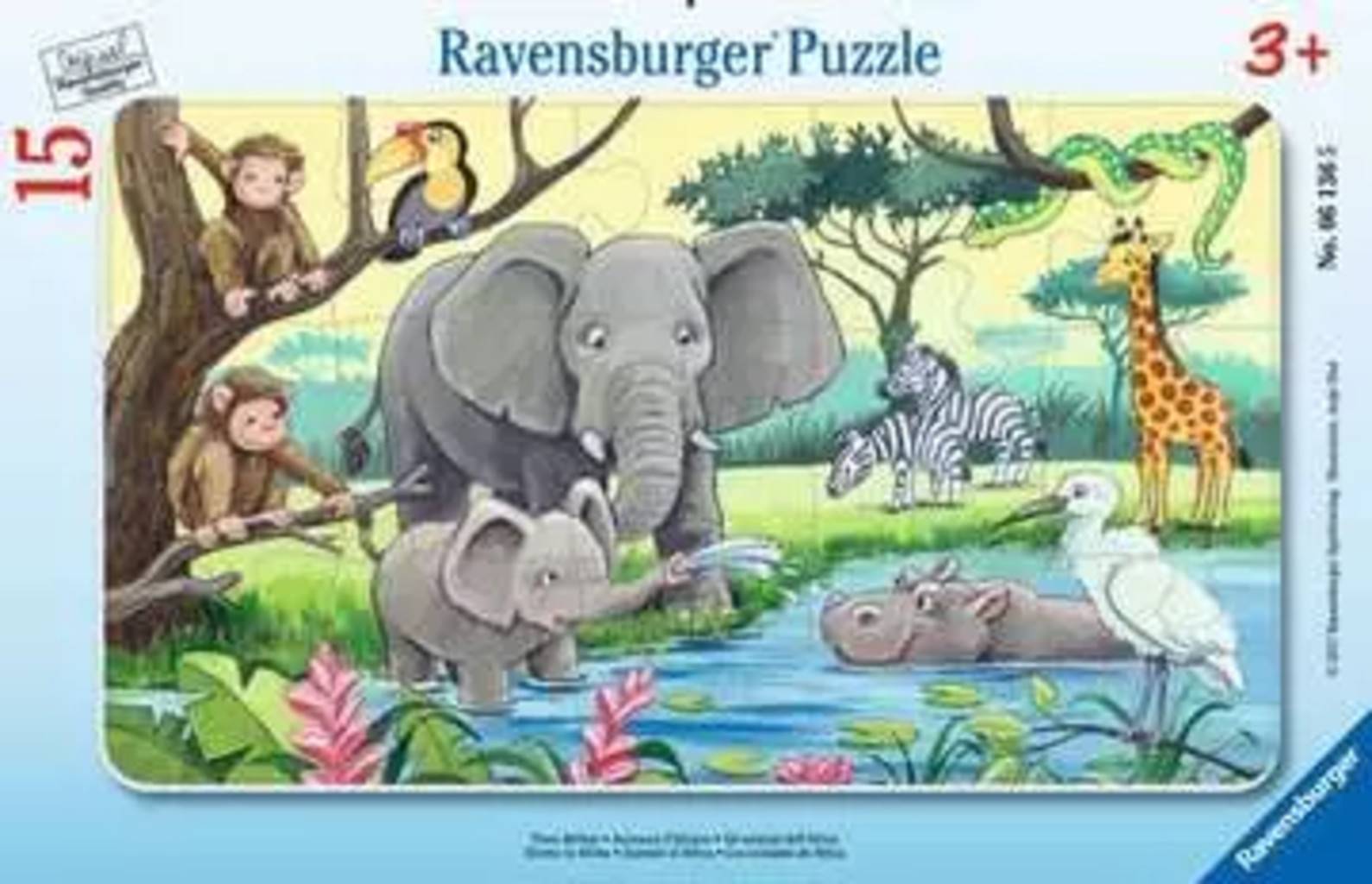 Ravensburger Ram-Pussel - Djur i Afrika, 15 bitar