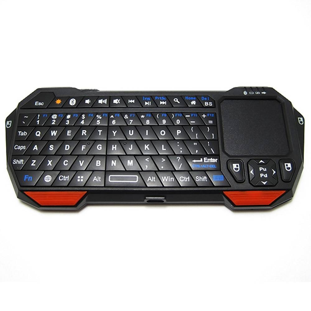 Bärbart trådlöst bluetooth-tangentbord med pekplatta för smart telefon projektor tablet pc spelkonsol 450 li- ion batteri tangentbord