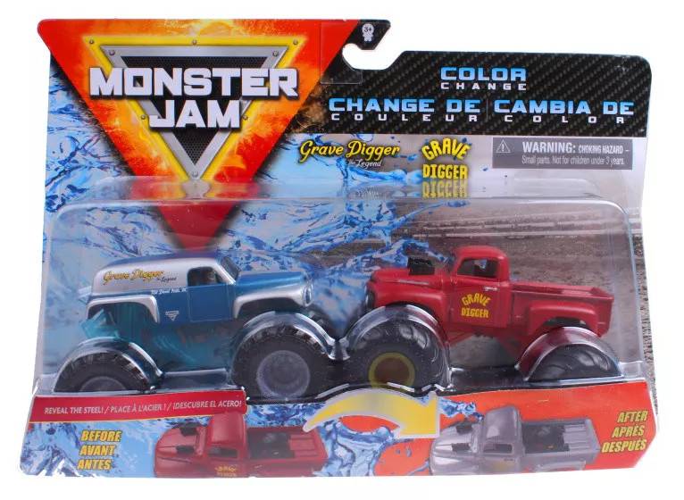 Monster Jam monstertruck Grave Digger 1:64 stål 2 st