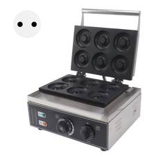 Commercial Electric Donut Maker 6 Holes Double Sides Heating Donut Maker Machine for Restaurant L