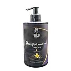 Wild Horses | Gray Manti hästar schampo med eteriska oljor, matt päls gulnar, vanilj, 500 ml, tillverkad i Italien