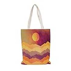 Carbono Mountain Peak Sun Tote Bag Shopping Bag Dam, Tygväska, Canvas, Perfekt Canvasväska, Stil Shoppingväskor Bomull Blandade Mönster, För Shopping, Skola, Gåvor 30 x 40 cm, Mountain Peak Sun, 30cm