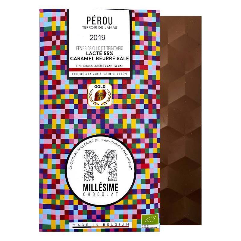 Exklusiv ekologisk 55% choklad med smak av caramel (20g)