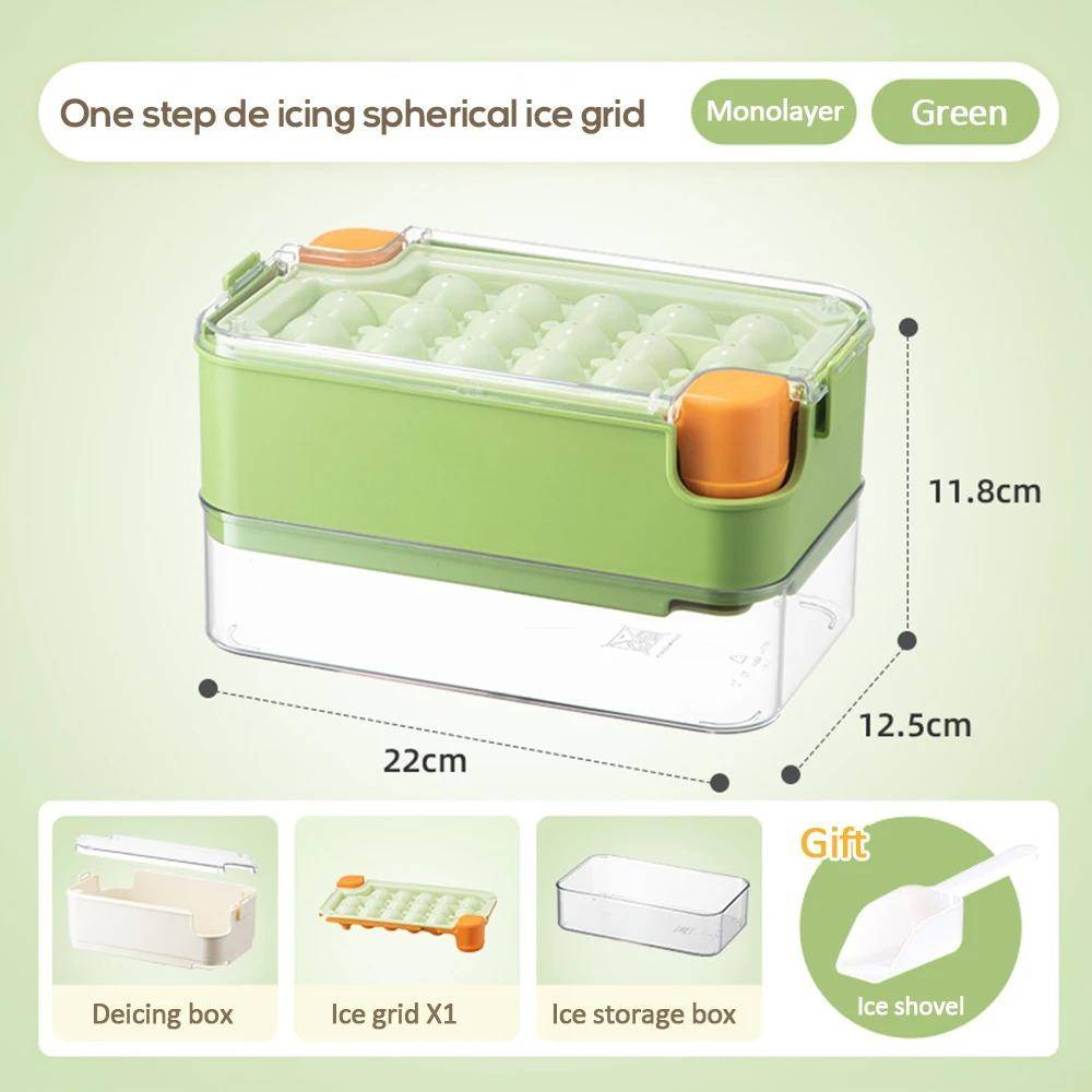 Presstyp Isbitsbricka med förvaringslåda Ice Cube Maker Isboxbricka Köksprylar Ishink Isform för öl Snabbfrysning