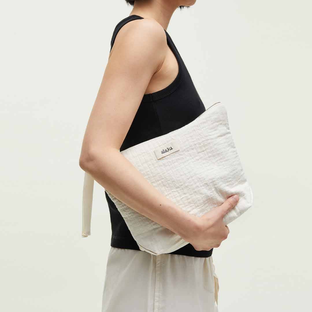 AIAYU Pouch Double toilettaske - Albicant - ONE SIZE / råhvid