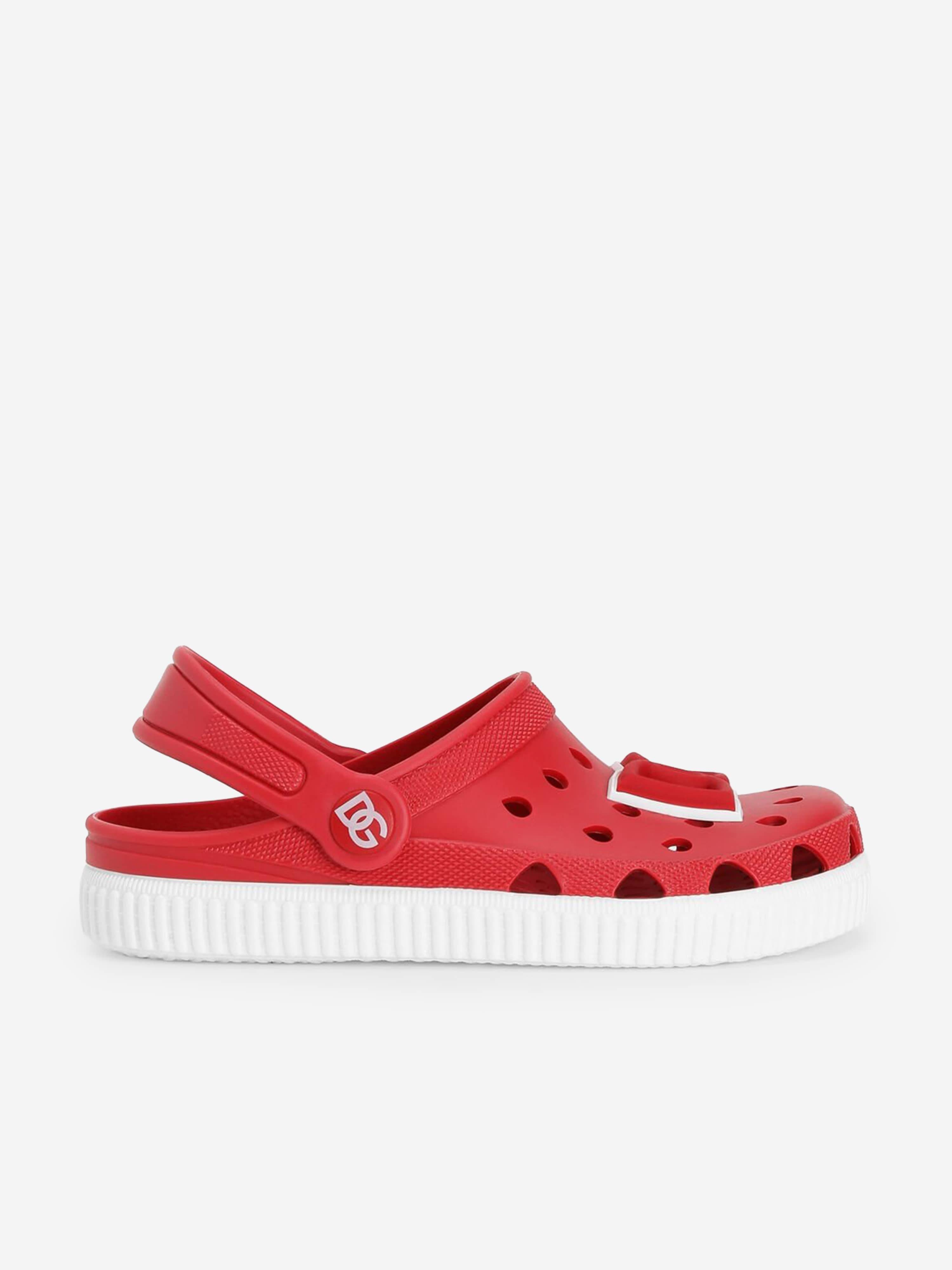 Dolce & Gabbana Kids Logo Clog Sandals in Red - Red / EU 26 UK 8.5 (EU 26 UK 8.5)