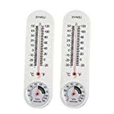 2 stycken hygrometer odlingstermometer, termometer analog inomhustermometer, växthus hushållstemperaturläsare, hygrometer luftfuktighetsmätare med Fahrenheit/Celsius (℉/℃)