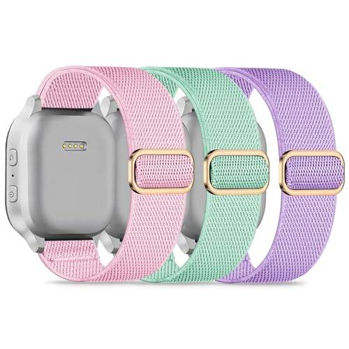 Wizvv 3 Stück kompatibel mit Xplora X6 Play/Xplora X6 Pro/Anio 5/Anio 6 Kinder Nylon Armband, 20mm Elastisch Ersatzarmbänder für Xplora X6 Armbänder Mädchen Jungen