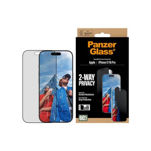 PanzerGlass Privacy - skärmskydd för mobiltelefon - ultrabred passning med EasyAligner