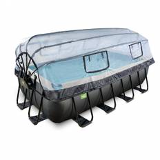 EXIT Black Leather Pool 400cm med sandfilterpump och tak