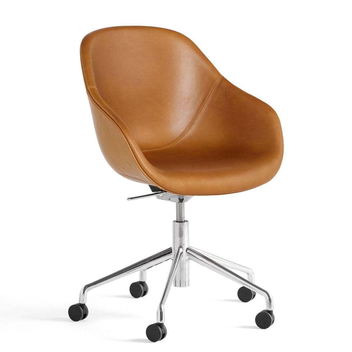 HAY About A Chair AAC 155 Kontorstol - Poleret Alu Stel - Sense Læder - Sense Læder | Dark Brown