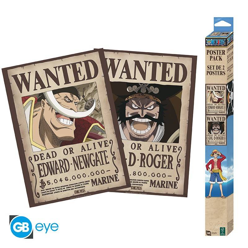 One Piece - Wanted Roger & Whitebeard - Set 2 Posters '52X38'