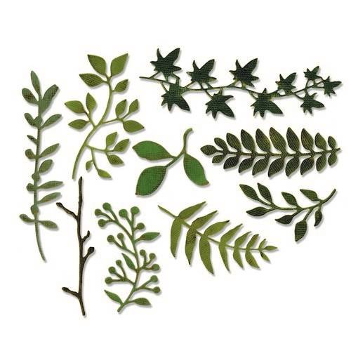 Sizzix Thinlits Die Set - Garden Greens 9PK 661206 Tim Holtz