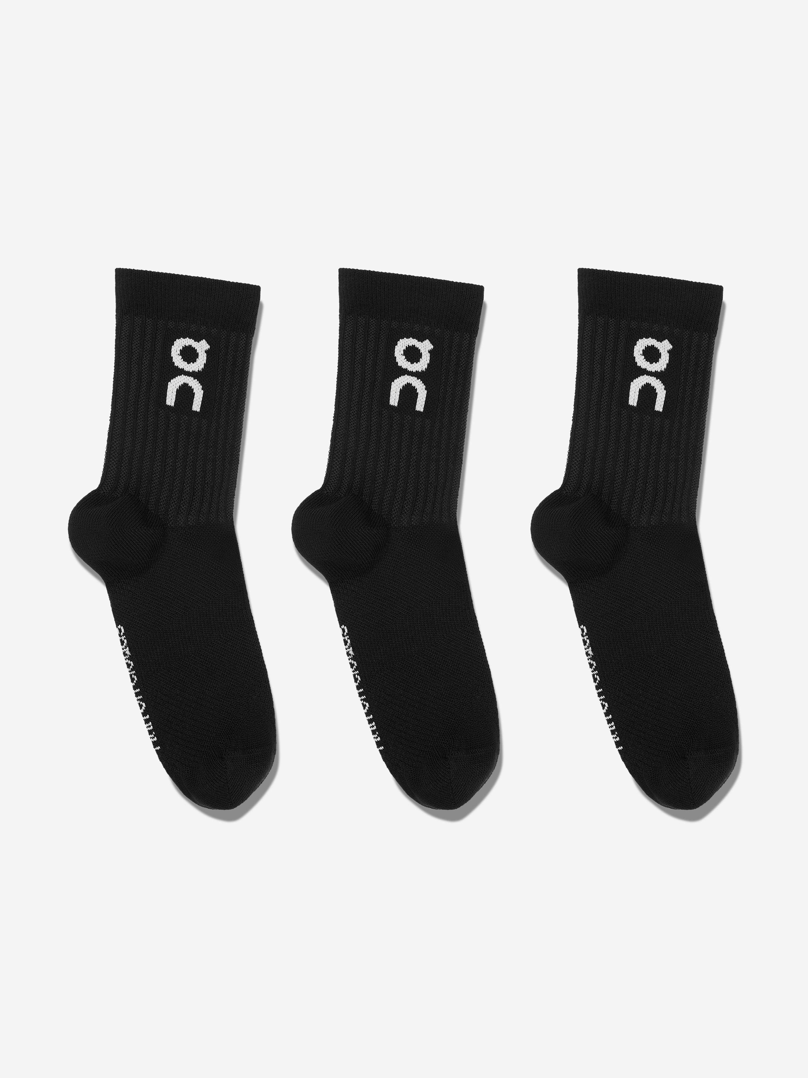 On Running Kids Logo Socks 3-Pack in Black - Black / EU 38 - 40 (EU 38 - 40)