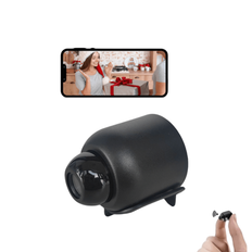 1st svart Mini WiFi-kamera, trådlös Smart HD-säkerhetskamera, IP-kamera för säkerhetsövervakning i hemmet, svart inomhus WiFi-fjärrövervakningskamera (Mini)