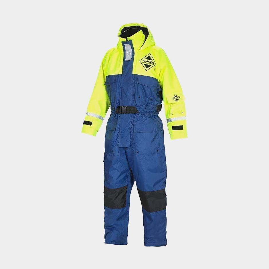 Flytoverall Fladen Fishing 845 50N, blå/gul, X-Small (50 - 70 kg)