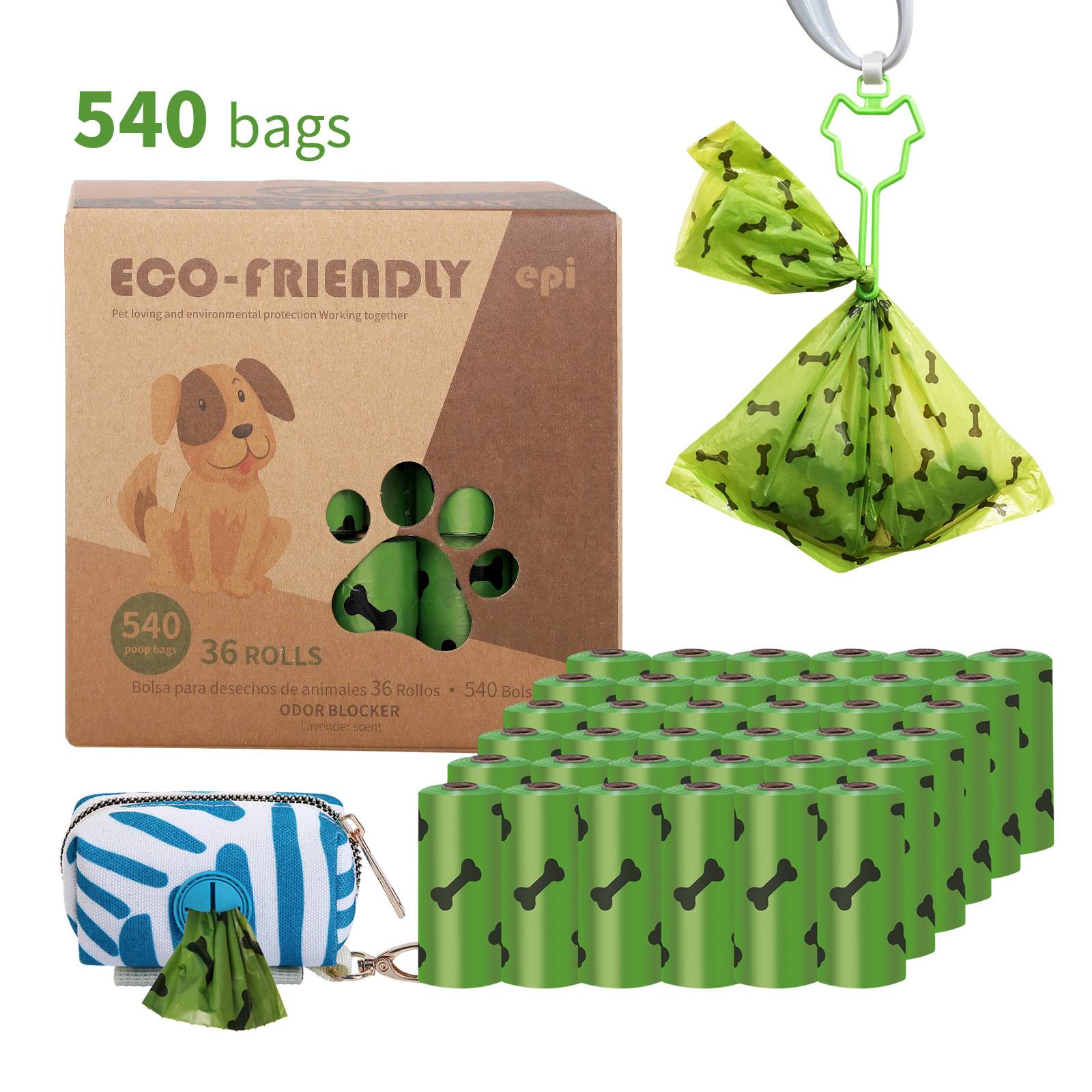 Dog Poo Bags 36 rolls of 540 Counts Biodegradable Poop Waste Bag Refill Rolls with paw print design, for pet cleaning & outdoor