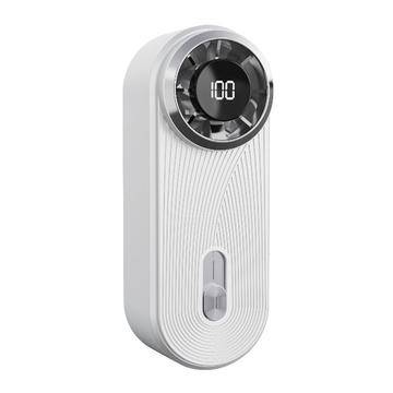 Y61 Mini-håndventilator - 100 hastigheder, USB-C, digitalt display - hvid