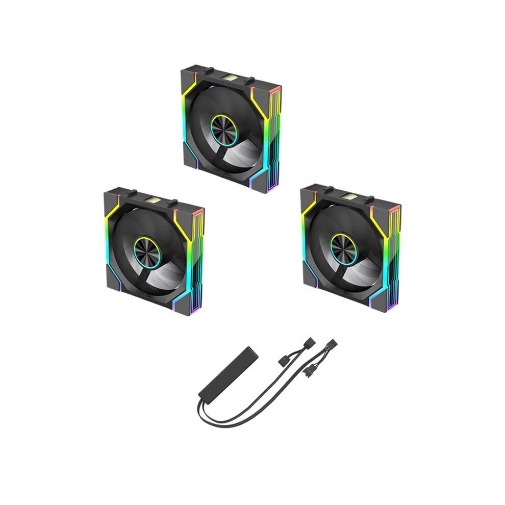 ARGB Cooling Fan 120mm PWM Silent Modular Stackable Splicing RGB Fans for Gaming PC Case Water Cooler Radiator A