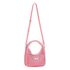 Twinset, Taske, Dame, Rød, ONE SIZE, Koralfarvet Mini Hobo Taske med Strass