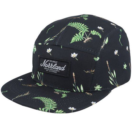 SQRTN - Svart 5panel Keps - Kids Plants Black 5-panel @ Hatstore