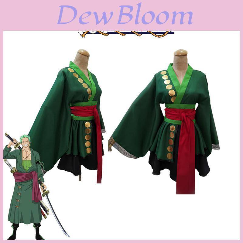 One Piece Roronoa Zoro Cosplay-dräkt i ljusa färger för damer till Halloween cm black