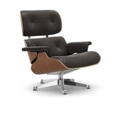 Vitra - Lounge Chair, Cherry Polished base, Leather Cat. L40 Leather Premium 68 - Lænestole - Charles & Ray Eames - Brun - Metal/Træ