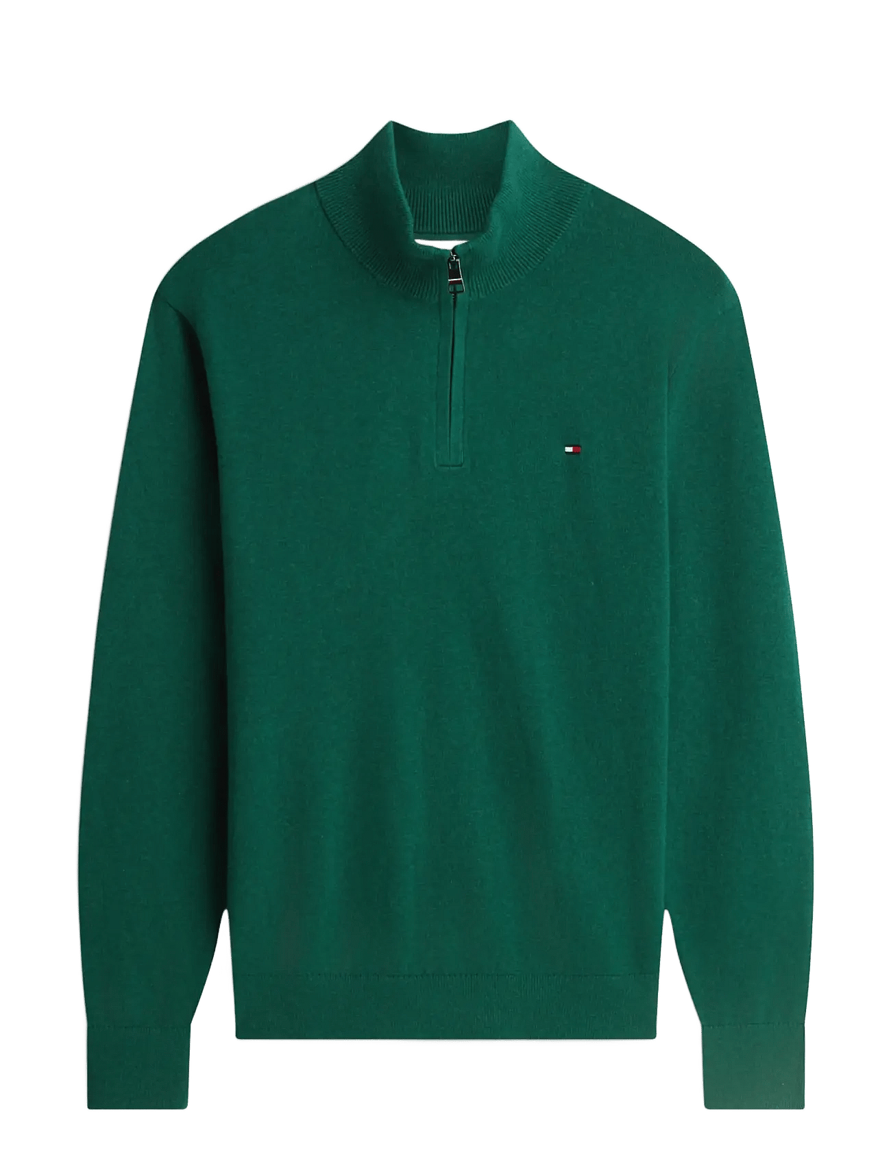 TOMMY HILFIGER Pima Org Ctn Cashmere Zip Mock | Green | XL