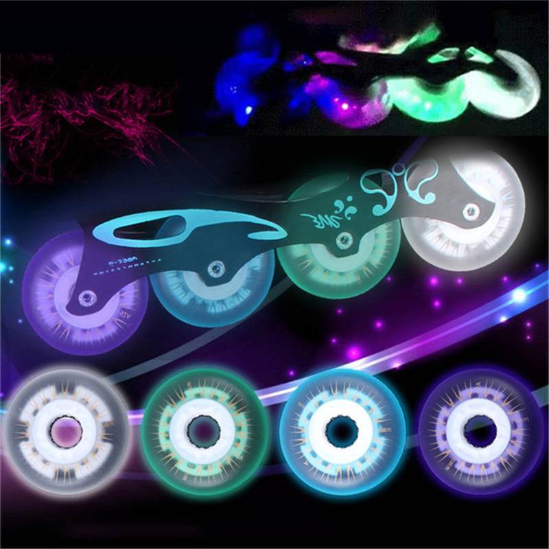 80mm 76mm 72mm 92a led blinkande inline rullskridskor hjul för barn vuxna män skridskoåkning för slalom rutschkana patine för seba lz69 - blanda tell us 8 st