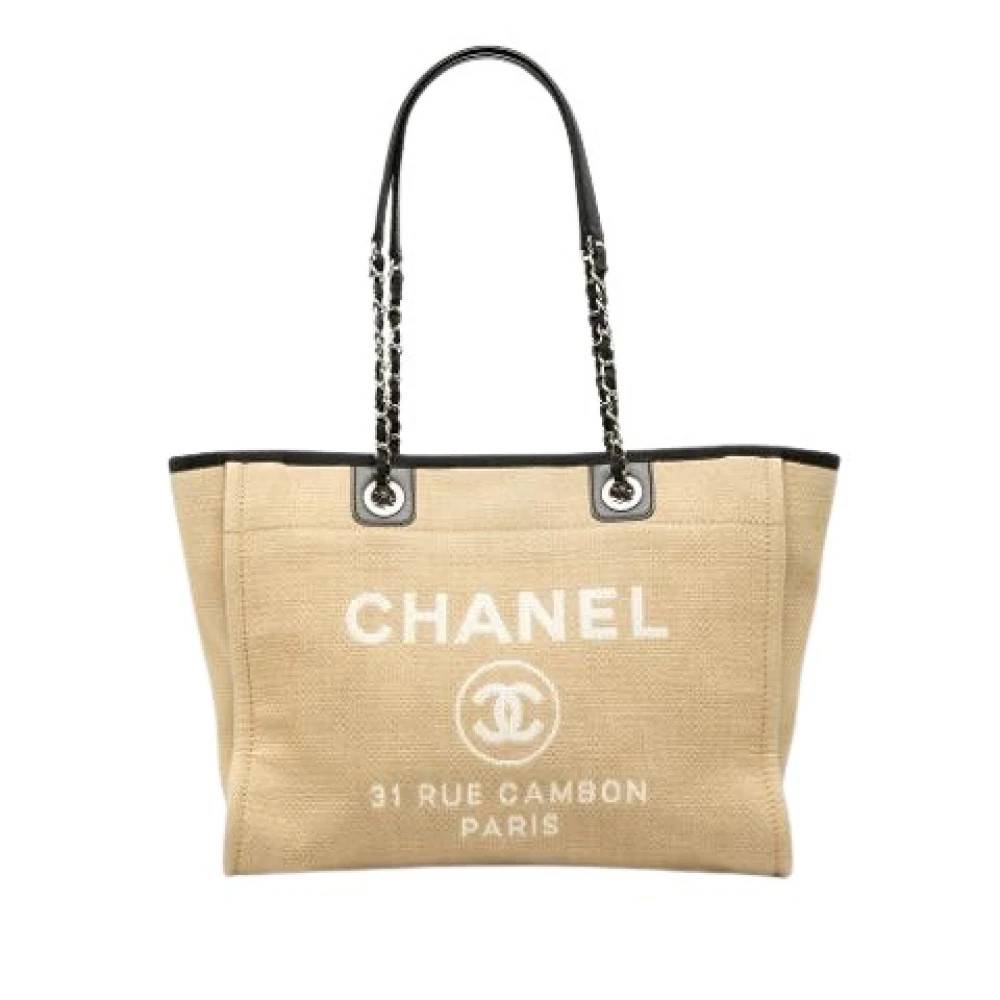 Chanel Vintage Pre-owned Deauville Tote Bag - Vintage - Dame - Beige - ONE SIZE - Uld