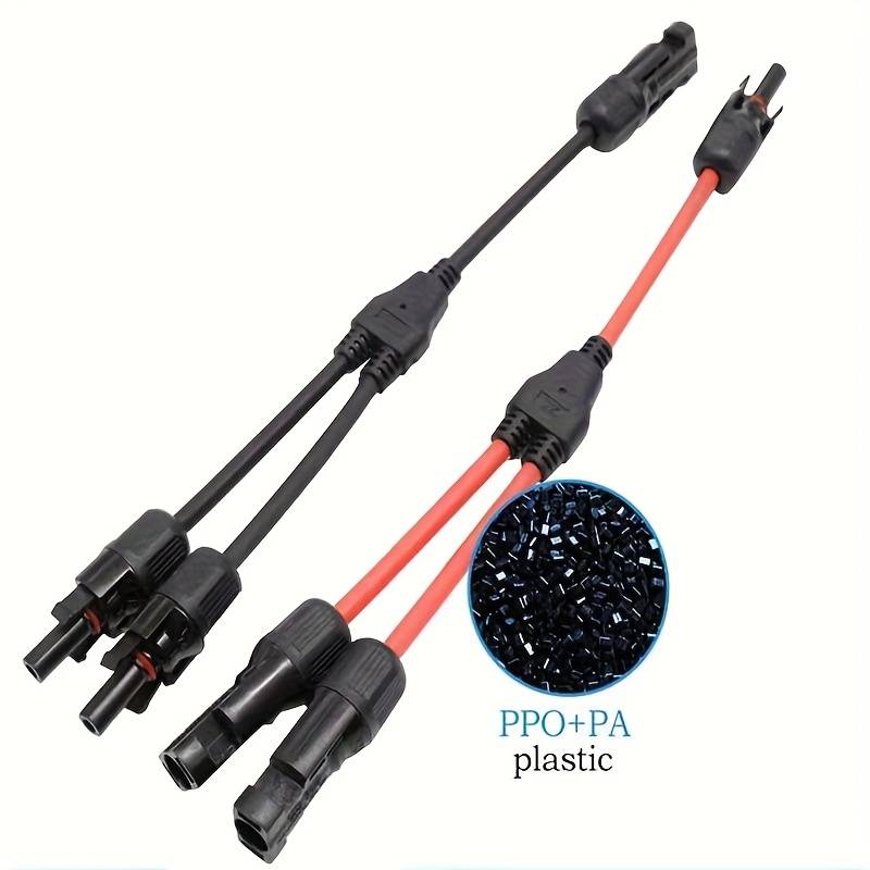TEMU [solar Y Branch Connector] 2 Solar Connector Y Branch Plugs - Photovoltaic Panel Adapter For 1 To 2 Parallel Connection Of Panel Rv Line, Without Battery