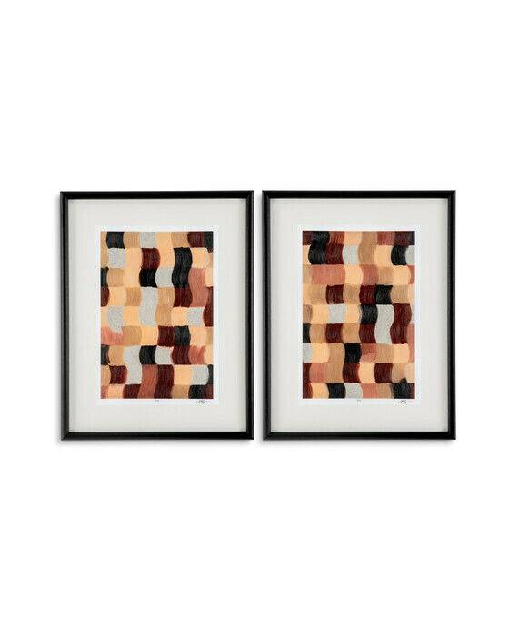 Sun Baked Mosaïc by Grace Popp 2-set - Svart träram (B: 69.5 x H: 89.5 x D: 4 cm)