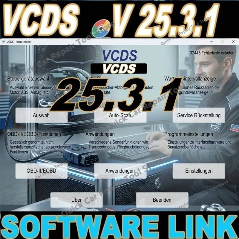 2026 Latest VCDS 25.3.1 UPDATE SOFTWARE VAG-COM VCDS OBD2 Scanner HEX V2 Multilingual Interface Garage software Unlimited VINs