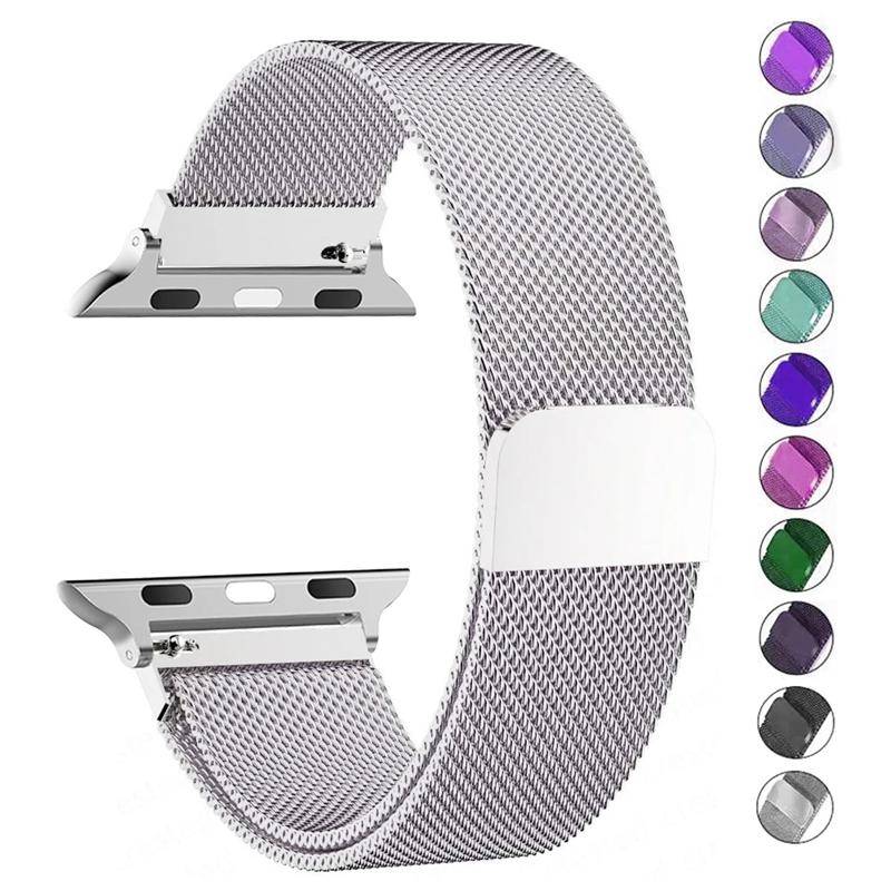 Milanese Loop Strap för Apple Watch Band 49mm 44mm 45mm 40mm 41mm 38mm 42mm Magnetic Correa Armband iWatch Series 9 8 7 6 SE 5 4 3 Ultra 2 black