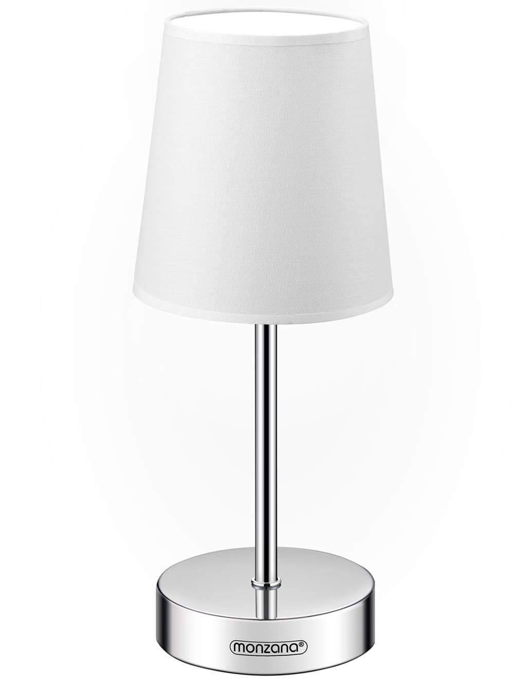 Hvid bordlampe – 32x13cm, metalbase, E14-fatning