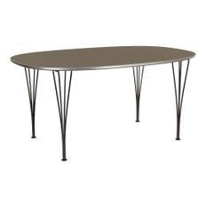 Fritz Hansen - Superellips B616 – 170x100 cm Brown Ottowa/Warm Graphite - Spiseborde - Arne Jacobsen,Bruno Mathsson,Piet Hein - Brun - Metal/Træ