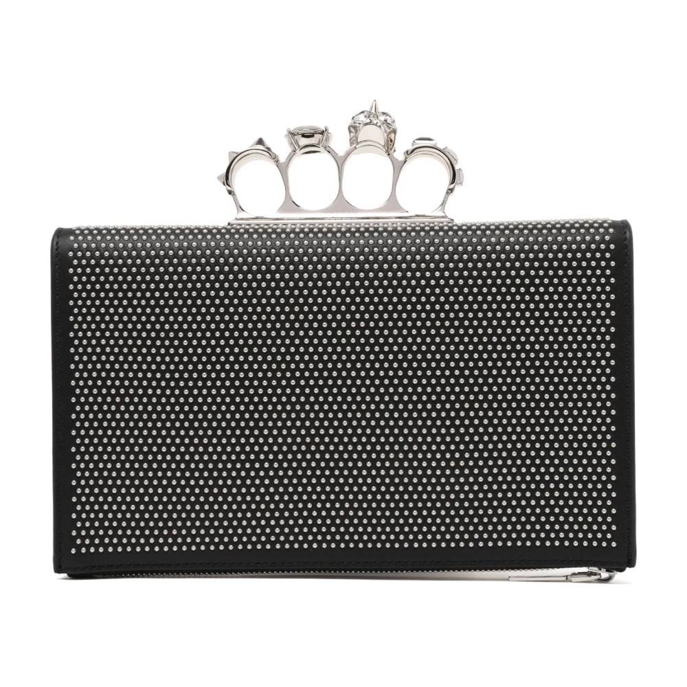 Alexander McQueen Krystalbesat Knuckle Clutch - Tasker - Dame - Sort - ONE SIZE - Læder