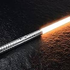 Hlieeosfcn Lightsaber, Lightsaber FX 7 RGB Color, Silver Aluminium Lightsaber Metal Hilt, Switchblade Sound Effects, Christmas Halloween Cosplay Gift